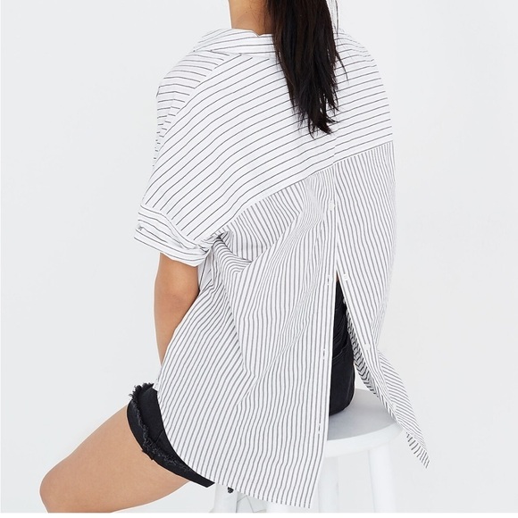Madewell White and Black Striped Top - Picture 2 of 10